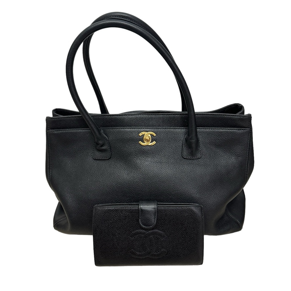 Chanel Executive Cerf Tote Black Caviar Leather Gold Hardware - Picture 2 of 16